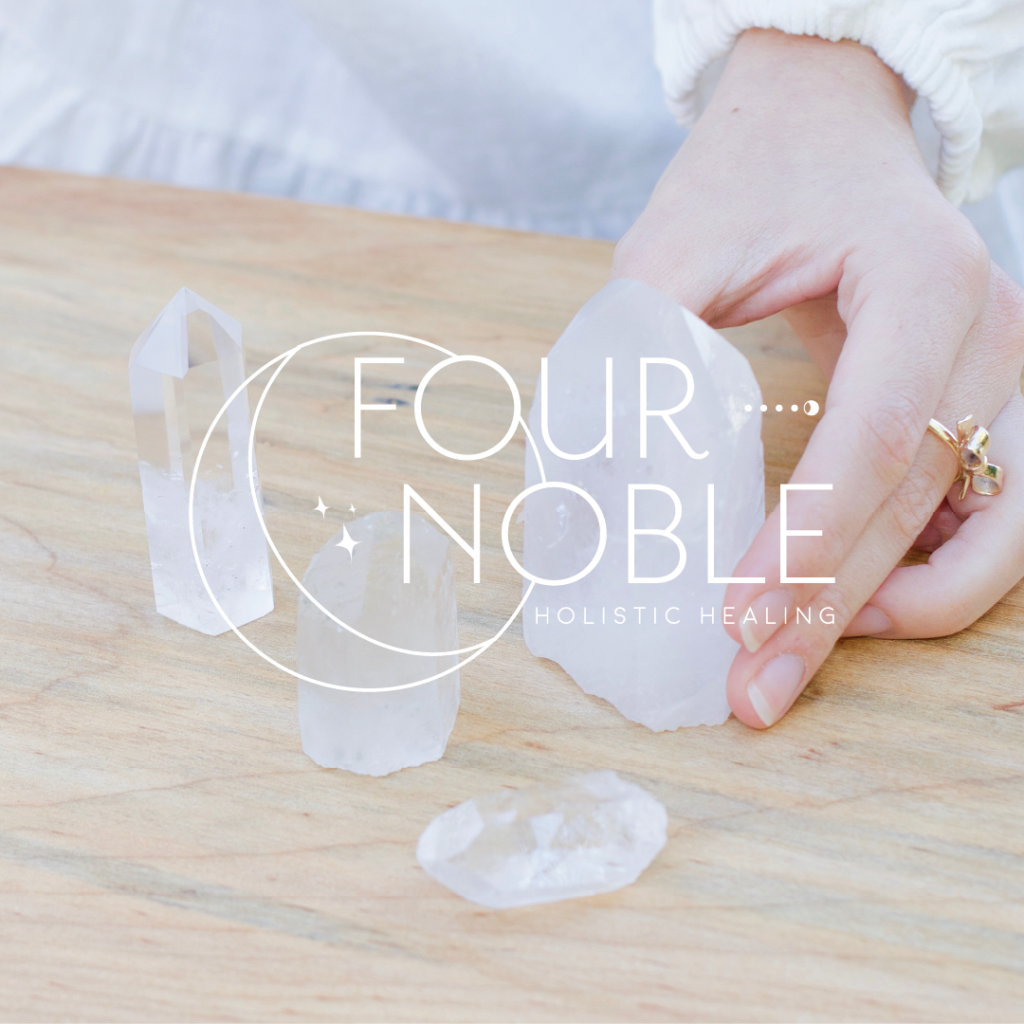 Custom brand and Kajabi Website for Reiki healer, yoga instructor and health coach, Four Noble Holistic Healing